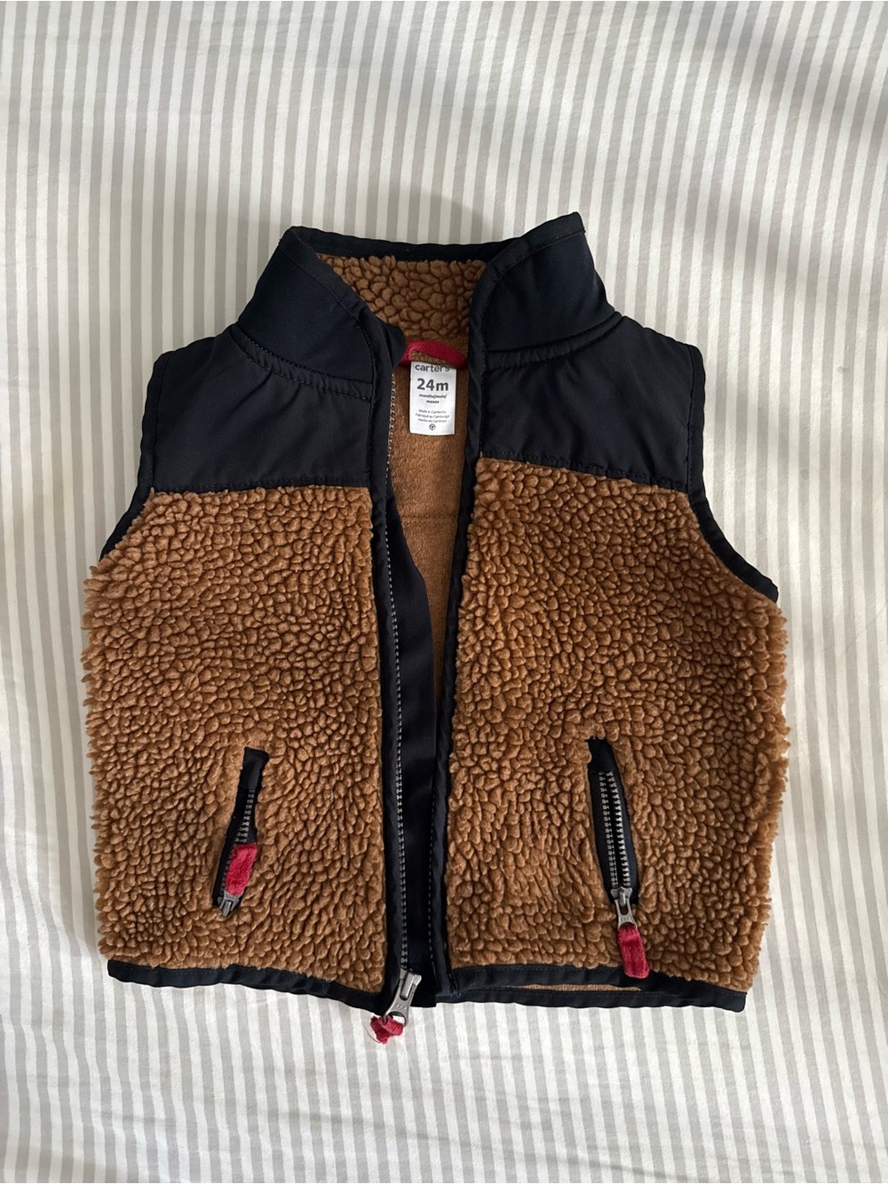 Carter's Sherpa Fleece Vest Brown 24M